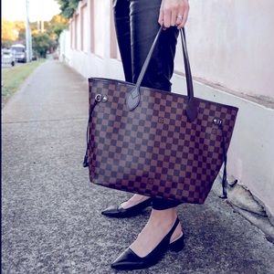 New Louis Vuitton Neverfull MM Damier Ebene Rose
